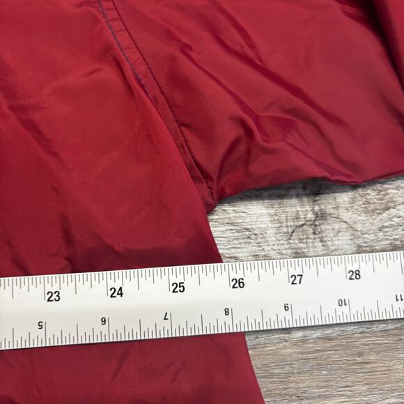 Vintage Adidas Jacket Navy Maroon Mens XL Full Zip Windbreaker Track 90s Nylon - Picture 10 of 11